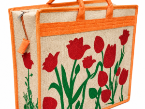 Tulip Flowers Jute Bag